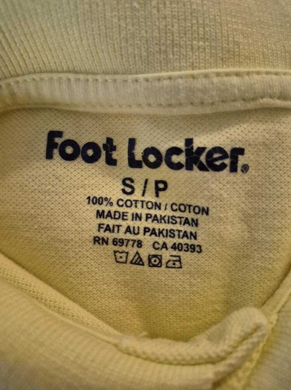 Foot Locker Yellow Men's Pique Polo Shirt - Size Small - Picture 3 of 3